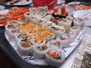 So much Sushi! Spicy Tuna, broiled tuna, spider rolls!